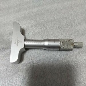 中古品 Mitsutoyo ミツトヨ デプスマイクロメーター　0.01mm 25mm