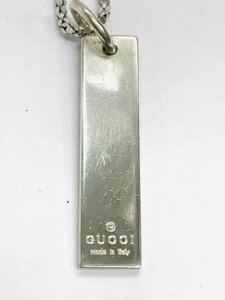 GUCCI　グッチ　Silver925　シルバー　ロゴプレート　ペンダント　社外　イタリア製　ネックレス付き 　qoj.YVA03