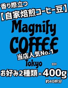 \★当店人気No.1/自家焙煎コーヒーお好み2種セット(ブラジル、コロンビア、グアテマラ、エチオピア、タンザニア、マンデリン)400g (豆or粉)