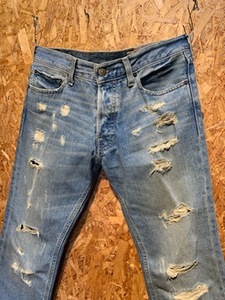 p メンズ パンツ HOLLISTER ホリスター デニム ジーンズ ダメージ 加工 ブーツカット FD543TC/ W32 全国一律レターパック配送