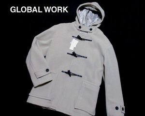 新品▼グローバルワーク　メリノウール　ダッフルコート　ライトグレー　(L) GLOBAL WORK MEN