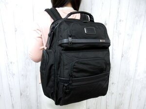 極美品 TUMI トゥミ バックパック リュックサック バッグ ナイロン×レザー 黒 A4収納可 メンズ 79973