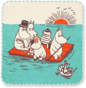 2024年新柄 ムーミン ガーゼパイルハンカチ 春 いかだに乗って MOOMIN リトルミイ ハンドタオル メール便対応