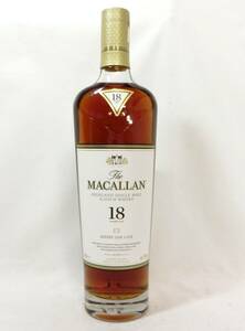 1000円スタート 酒 SCOTCH WHISKY THE MACALLAN 18年 HIGHLAND SINGLE MALT SHERRY OAK CASK 700ml 43％ マッカラン 未開栓 HNO 酒R504