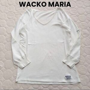 1スタ WACKO MARIA ワコマリア ワッフル サーマル カットソー アンダーウェア underwear インナー ミリタリー XL 日本製 袖タグ リブ 9部袖