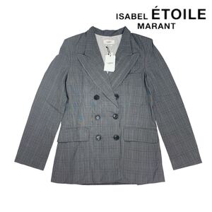 10T102☆ ISABEL MARANT ETOILE イザベルマランエトワール 新品未使用 コットン チェック テーラードジャケット 羽織り ジャケット 36