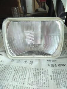 良品1個 CIBIE 角目 ヘッドライト 旧車 昭和 シビエ ヘッドランプ 角目 角形 角型 角 ポジションソケット付き H4バルブ 当時物