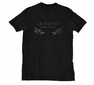 ★★DSQUARED2★ ロゴシールがカッコイイ、黒ブラックの半袖Tシャツ　S