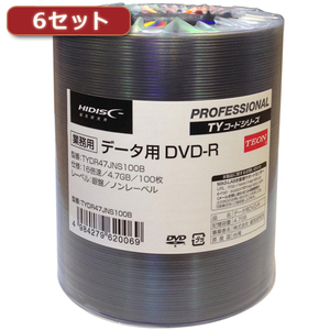 600枚セット(100枚X6個) HI DISC DVD-R(データ用)高品質 TYDR47JNS100BX6 /l