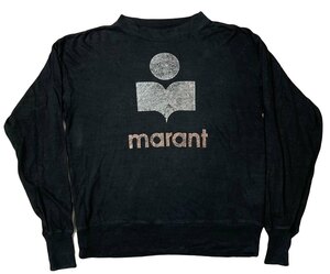 ISABEL MARANT ETOILE イザベルマラン エトワール 麻 リネン 長袖 Tシャツ トップス スウェット トレーナー カットソー XS ブラック (ma)