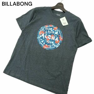 【新品 未使用】 BILLABONG ビラボン 春夏 CORE FIT 半袖 プリント★ カットソー Tシャツ Sz.M　メンズ グレー　C4T04273_5#A