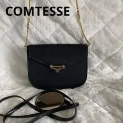 人気【COMTESSE】コンテス　ホースヘア　ゴールドチェーン・ショルダーバッグ