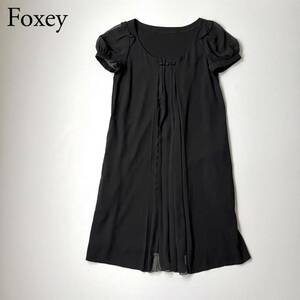 FOXEY NEW YORK フォクシーニューヨーク ドレス　膝丈 フレアワンピース 半袖　レース パーティ　カジュアル　結婚式　 レディース