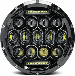 期間限定セール！ヘッドライト 7インチ ledヘッドライト ハーレー DRL付き Hi/Loビーム ホワイト防水 75W 1個入り