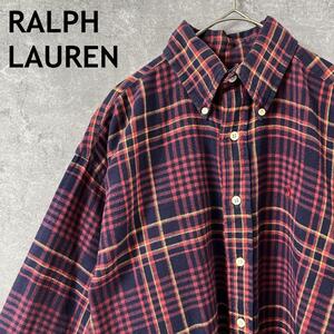 RALPH LAUREN チェック柄 長袖シャツ　大きめXSメンズ　ML相当