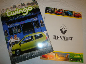 《》Renault　twingo 　ルノー　トゥインゴ　＆　ルノー総合カタログ　　見開き8P　　総合カタログ・全22P　フランスモーターズ版