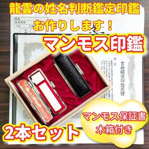 オーダー印鑑姓名判断鑑定書付マンモス印鑑2本セットB12・15mm