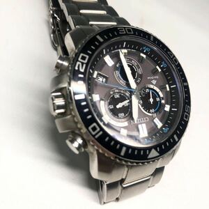 【稼動品】CITIZEN シチズン エコドライブ プロマスター クロノグラフ 電波ソーラー 腕時計 E-610-S06292 HST 取扱説明書付き（IK-01634）