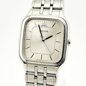 美品 SEIKO CREDORセイコー クレドール 9581-5020 SS クォーツ腕時計 スクエア メンズ アナログ シルバー