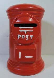 X03■郵便局　赤いポスト貯金箱■未使用　昭和レトロ