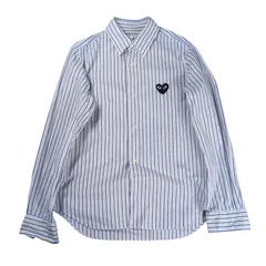 PLAY COMME des GARCONS Heart Motif Stripe Long Sleeve Shirt