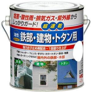 ニッペホームプロダクツ　油性　鉄部・建物・トタン用　0.7L　つやなしブラック　アウトレット品