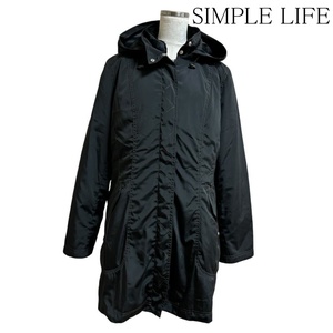 SIMPLE LIFE（シンプルライフ） レディース モッズコート インナーダウン付き 黒 L