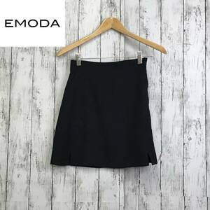 EMODA　エモダ　Wスリットスカート　Sサイズ　ブラック　台形型のシルエット　インナーショートパンツ型の裏地付き　S12-385　USED