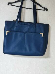 ☆通勤バッグ/ビジネスバッグ カバン bag バック ブルー/青 USED