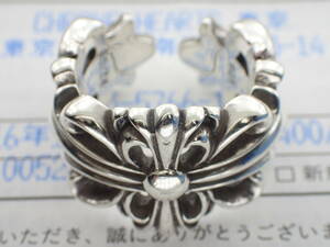 正規品☆CHROME HEARTS DBL FLRL CRSリング11号「インボイス原本付属]