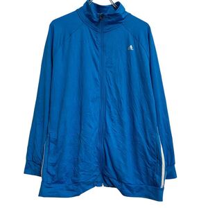 adidas ロゴジャージ XL ブルー アディダス ジップアップ ビッグサイズ ラグラン スポーティー 古着卸 アメリカ仕入 a611-7526