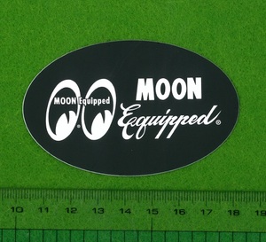 MOON Equipped オーバル 85円発送可 艶なし ステッカー ブラック 黒 ムーンアイズ eyes 楕円 mooneyes シール デカール 紙製