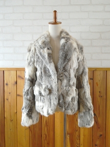 & by P&D ラビットファー コート 38 Mサイズ レディース アンドバイピーアンドディー ジャケット 毛皮 Rabbit fur jacket coat ふわふわ