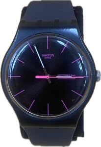 Swatch スウォッチ GAET 腕時計 クオーツ アナログ ラウンド コレクション ブラック ピンク電池交換済 動作OK 稼働