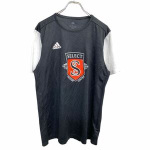 adidas 半袖 プリント Tシャツ Lサイズ アディダス スポーツ ブラック ホワイト 古着卸 アメリカ仕入 t2408-3247