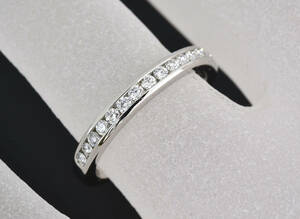 7.5号　ティファニー　ハーフエタニティ　ダイヤリング　Pt950　Tiffany　プラチナ　ダイヤモンド　指輪
