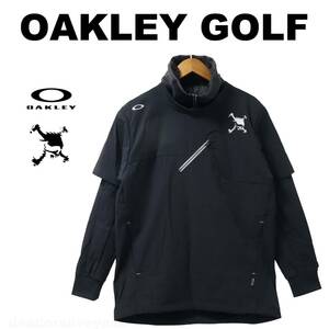 ■【M】定価16,500円 OAKLEY オークリー GOLF SKULL 防風 撥水 2way プルオーバージャケット黒■