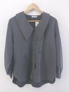 ◇ natural couture ナチュラルクチュール ビッグカラー 長袖 シャツ ブラウス ミディアムグレー系 レディース P