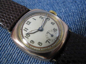 1942年製 NO NAME 9K金無垢 シャンパンゴールド ブリティッシュウォッチ 英国アンティーク手巻腕時計 稼働品！ 注油済み