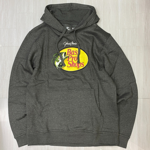 USA正規品 【S】 全米最大級アウトドアブランド Bass Pro Shops バスプロショップス Charcoal グレー フリースプルオーバーパーカ (BpsH5)