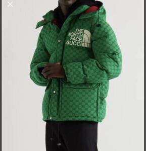 【売り切り　1円　スタート】【極美品】GUCCI North face グッチ ノースフェイス ダウン ジャケット グリーン 緑 M 国内正規品 希少