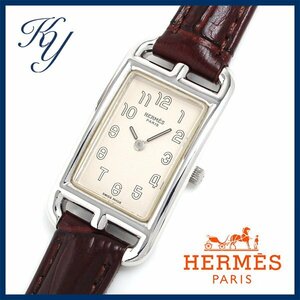 1円～ 3ヶ月保証付き 美品 本物 人気 HERMES エルメス ナンタケット NA1.250 革ベルト レディース 時計