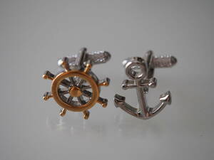 【カフス】 錨と舵 アンカー ラダー カフリンクス Cufflinks Anchor and Rudder