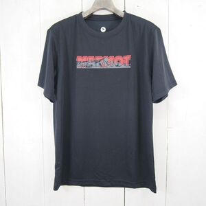 マーモット Marmot /MJT-F5078/ロゴプリント半袖ドライTシャツ(XL)ブラック/314