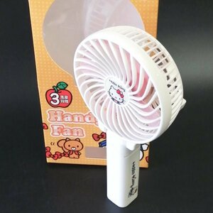 SIS ハンディファン【ハローキティ】 ホワイト エスアイエス HK-HDF ハンディ扇風機 首振り コンパクト【USED品】 02 03755