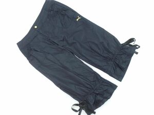 PUMA プーマ 裾リボン ギャザー クロップド パンツ sizeL/黒 ■◆ ☆ eeb0 レディース