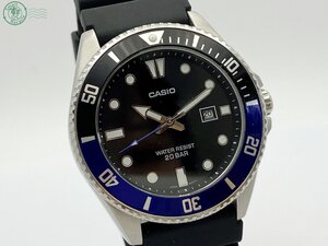 BA0604214　◇ CASIO カシオ MDV-107 QZ QUARTZ クォーツ 黒文字盤 ラバーバンド アナログ ビックフェイス ダイバー デイト 腕時計 中古