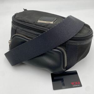 1円【美品】TUMI トゥミ 232401 D メンズ コロンバス ボディーバッグ クロスボディ バリスティックナイロン レザー 本革 ブラック 黒