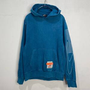 送料無料☆NIKE☆ナイキ☆スリーブロゴスウェットパーカー☆WASHED DRIP CLUB FLEECE HOODIE☆バックプリント☆ブルー☆S☆H23