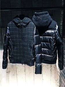 ロアー☆roar☆TWEED × RIPSTOP NYLON DOWN JACKET／BLACK/size:2(M)/定価:120,000円/roarguns/